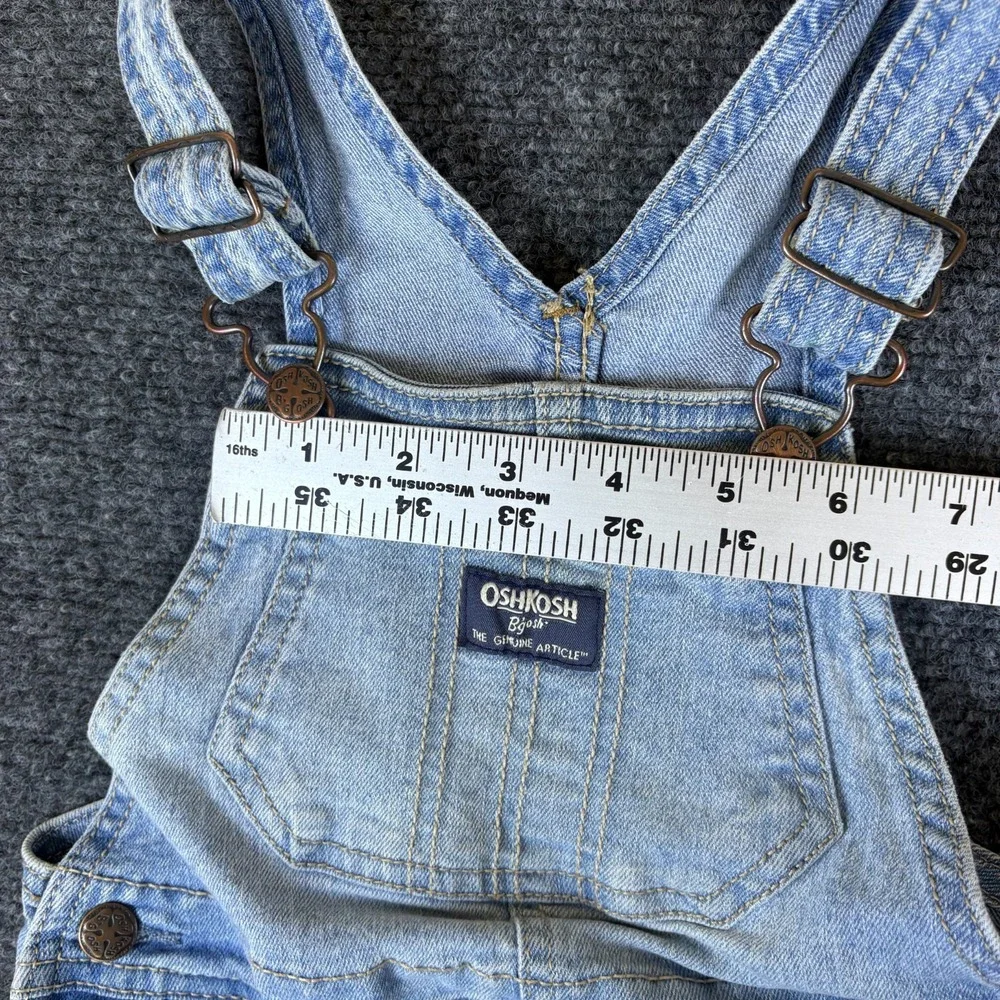 Oshkosh B'gosh Classic Denim One Piece Overalls Toddler 24M Blue Logo Cotton